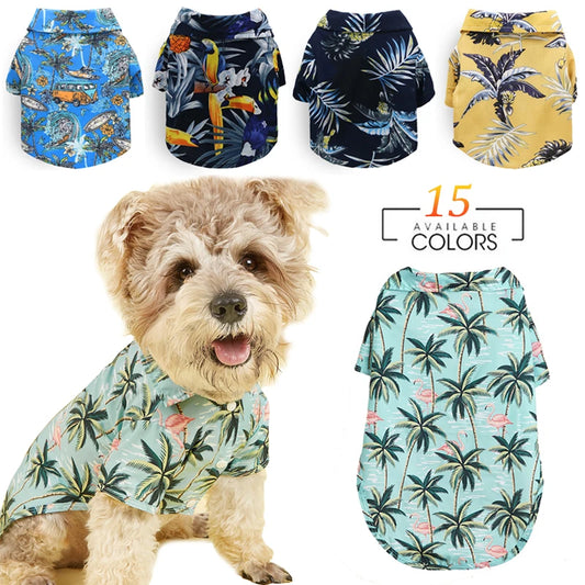 Hawaiian Shirt Dog Clothes Summer Beach