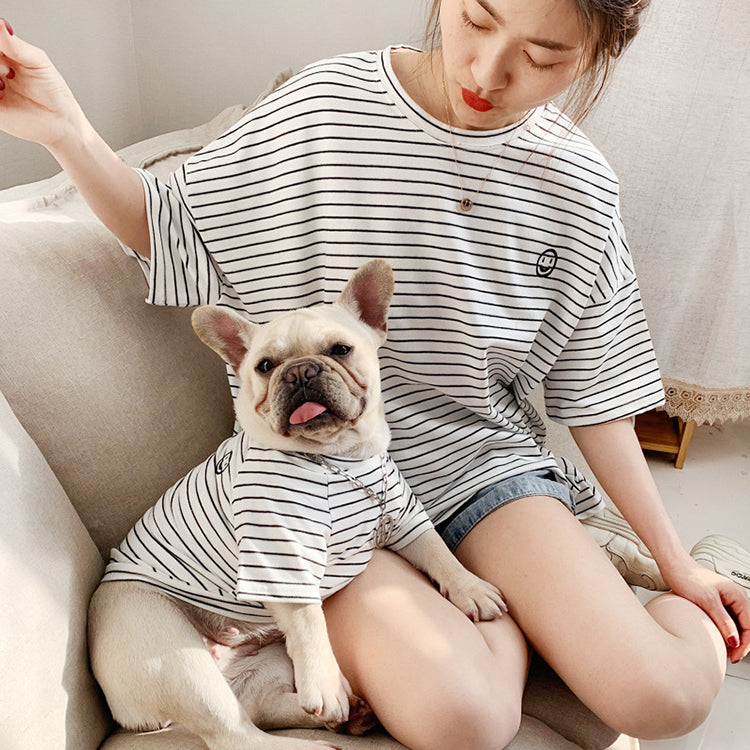 Striped Matching Dog and Owner Outfits