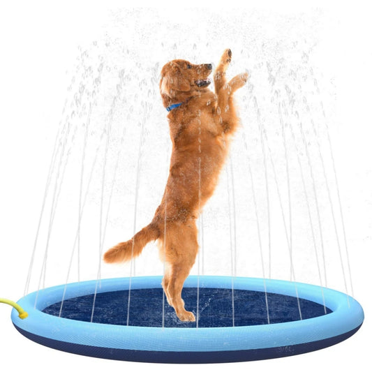 Splash Sprinkler Pad for Dogs Non-Slip Thick Dog Pool With Sprinkler
