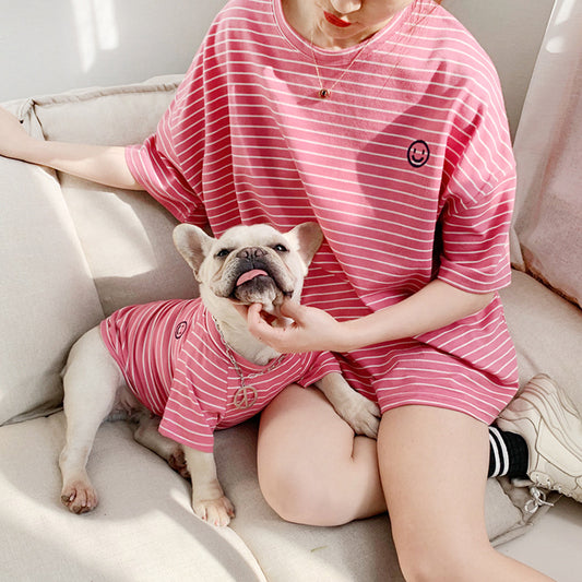 Striped Matching Dog and Owner Outfits