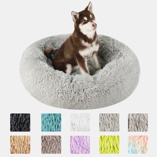 Pet Bed Donut Washable Plush Beds for Dogs Cats