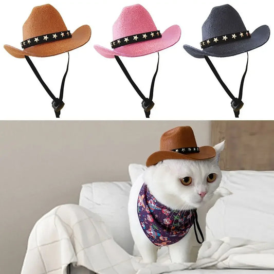Pet Hat Star Cowboy Hat Adjustable
