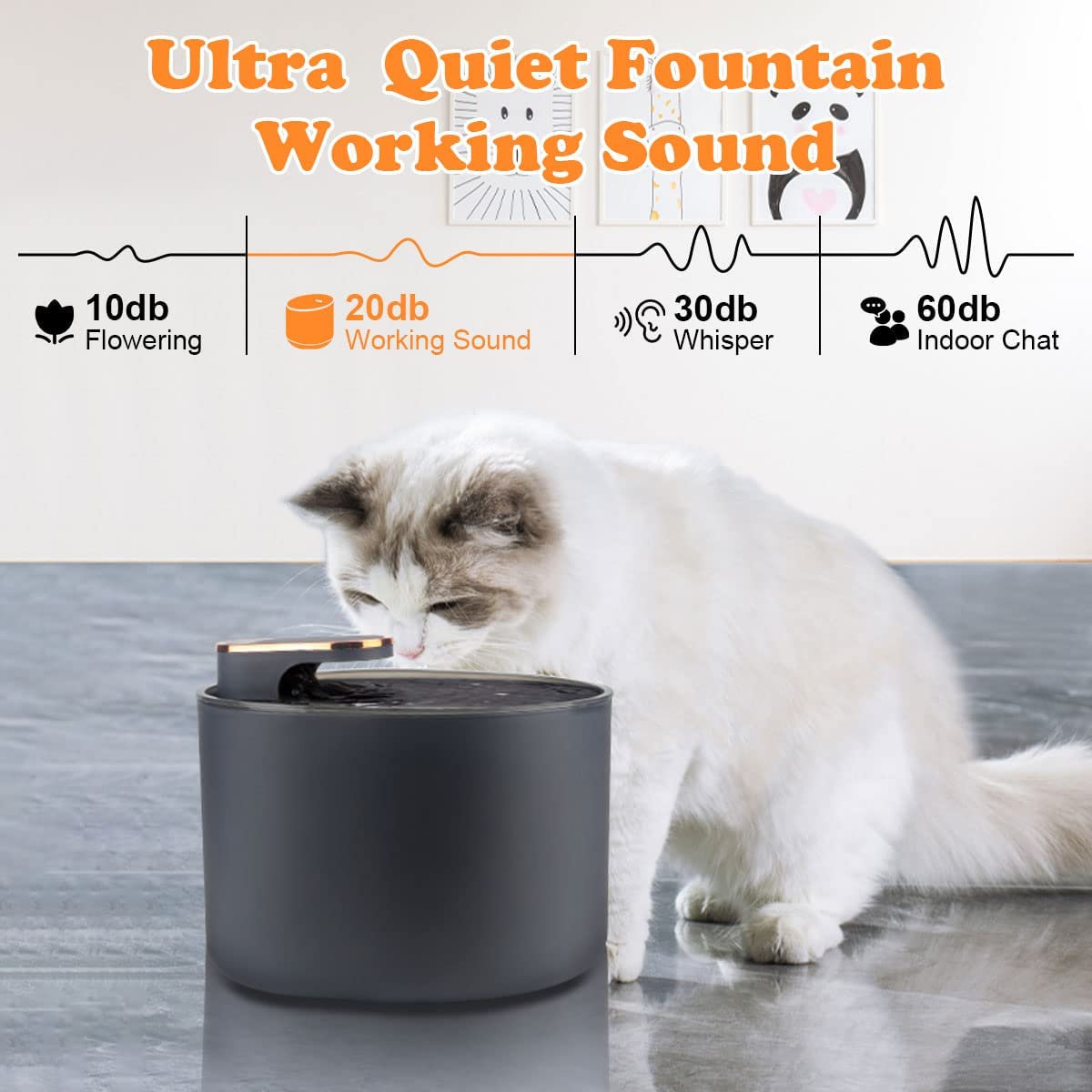 Ultra-Quiet Filtered Water Fountain